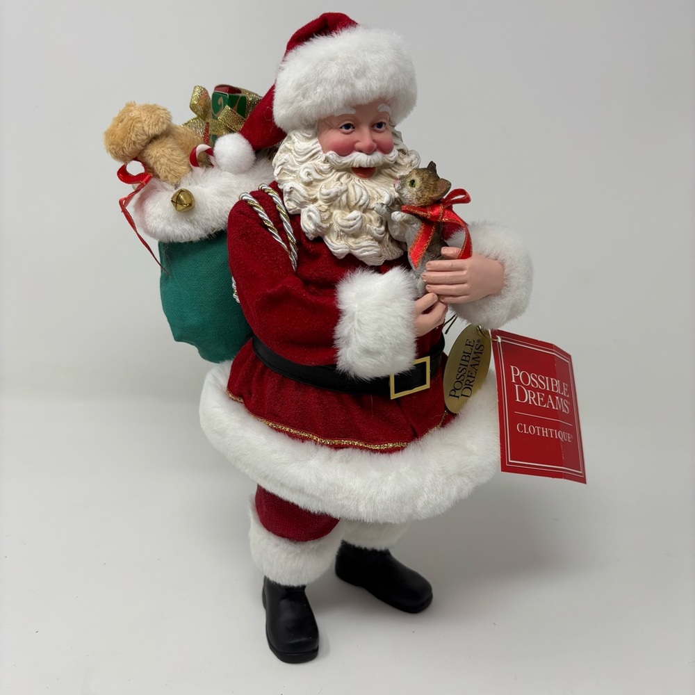 Department 56 Possible Dreams Clothtique Santa Cat Christmas Figurine NEW